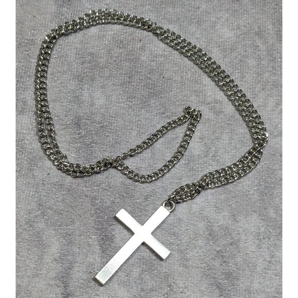 Modern Religious Cross Pendant Stainless Steel Necklace - Picture 4 of 4